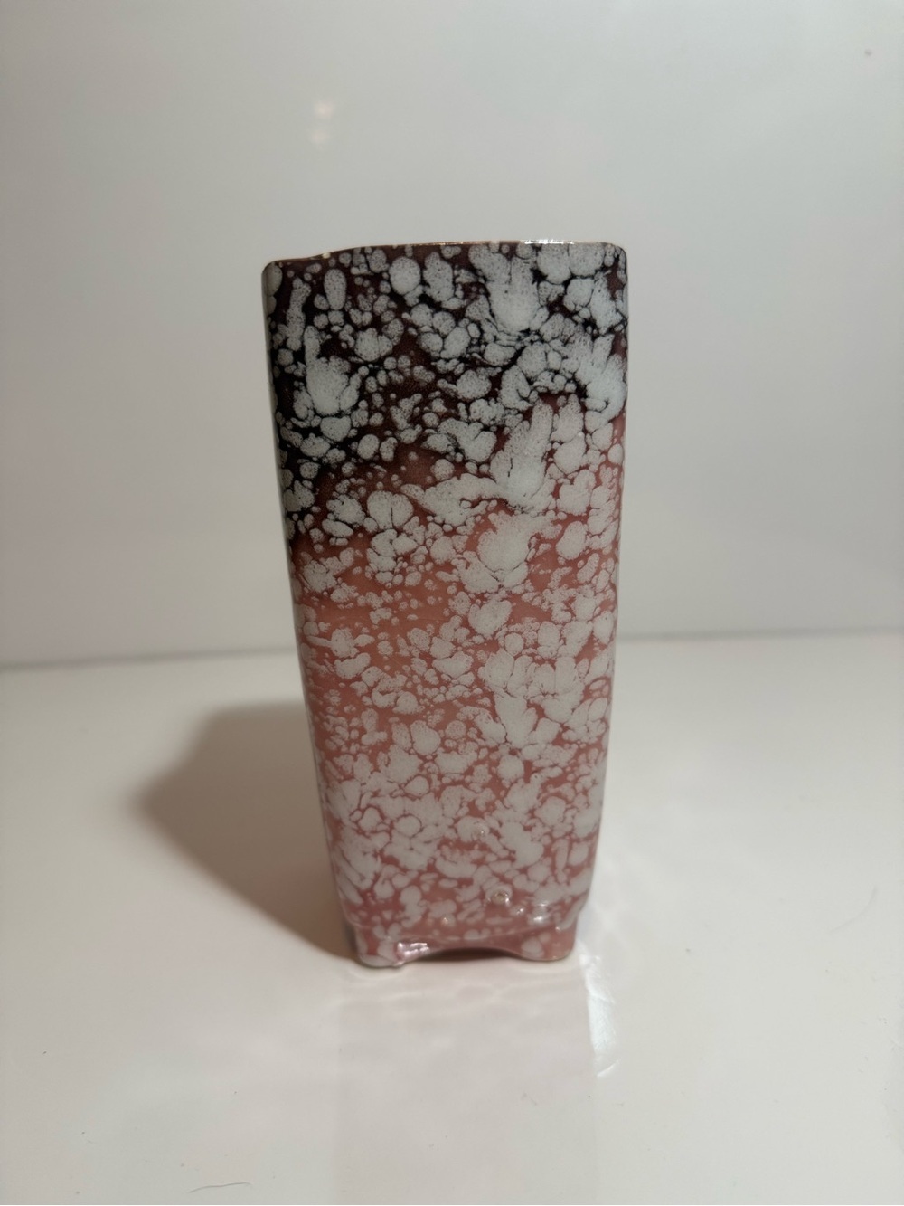 Vintage MCM Royal Copley USA Pink- Brown Speckled Retro Vase Mid-Century 1950s - Picture 2 of 8